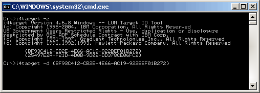 Provedeme i4target -z, vybereme identifik�tor karty s licenc� v�etn� z�vorek, zkop�rujeme do clipboardu.