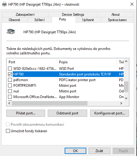 Windows 10 - Plotr HP T790 netiskne s prošlým inkoustem